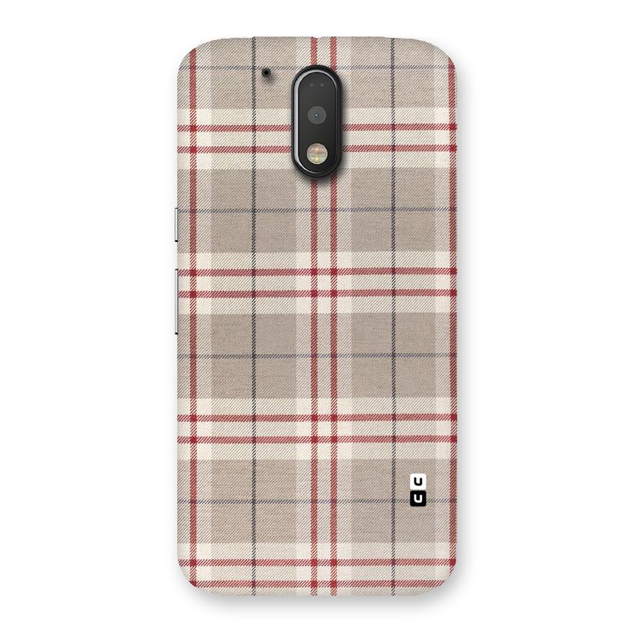 Beige Red Check Back Case for Motorola Moto G4