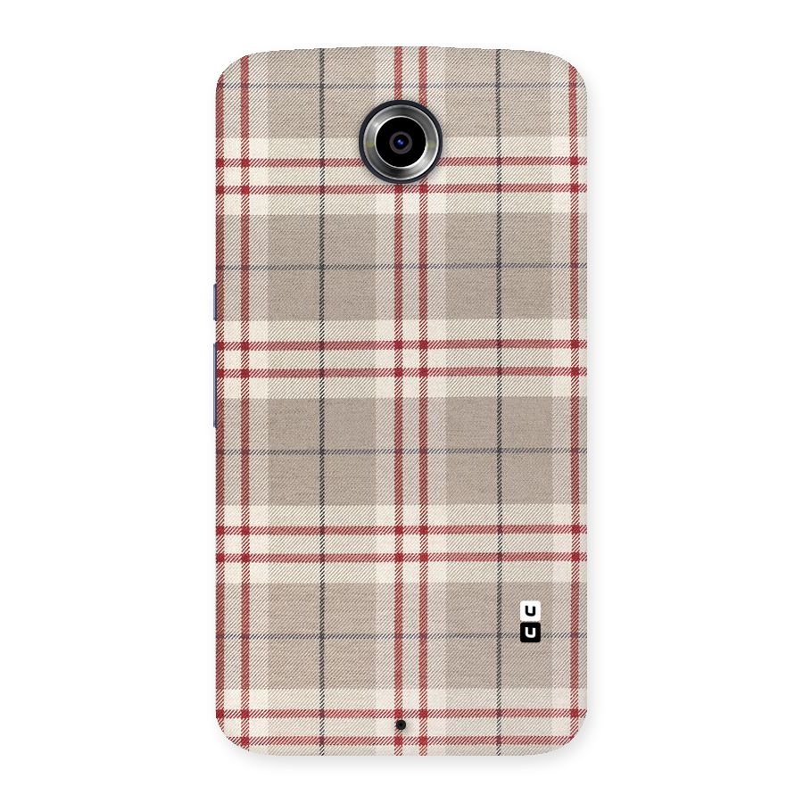 Beige Red Check Back Case for Nexsus 6