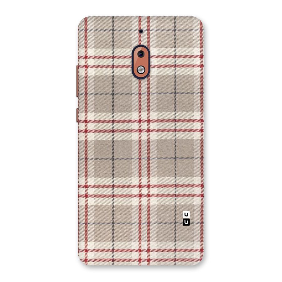 Beige Red Check Back Case for Nokia 2.1