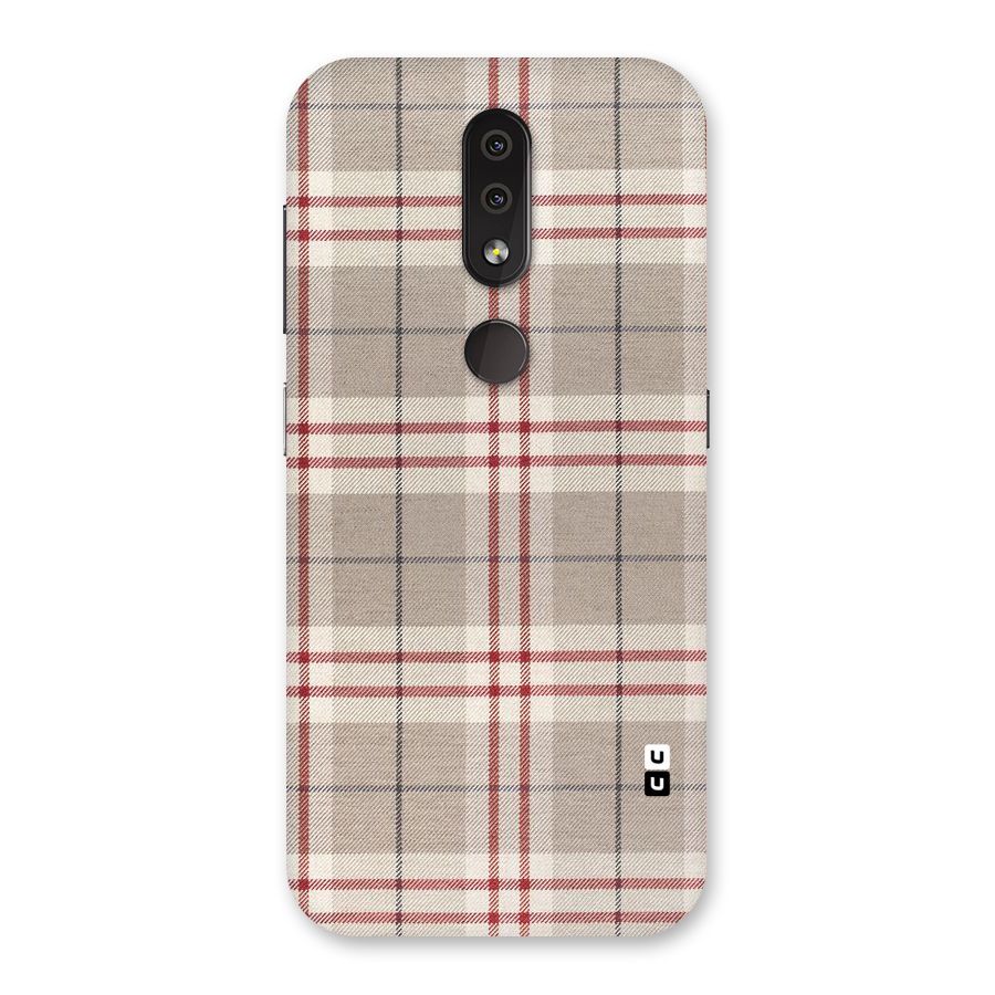 Beige Red Check Back Case for Nokia 4.2