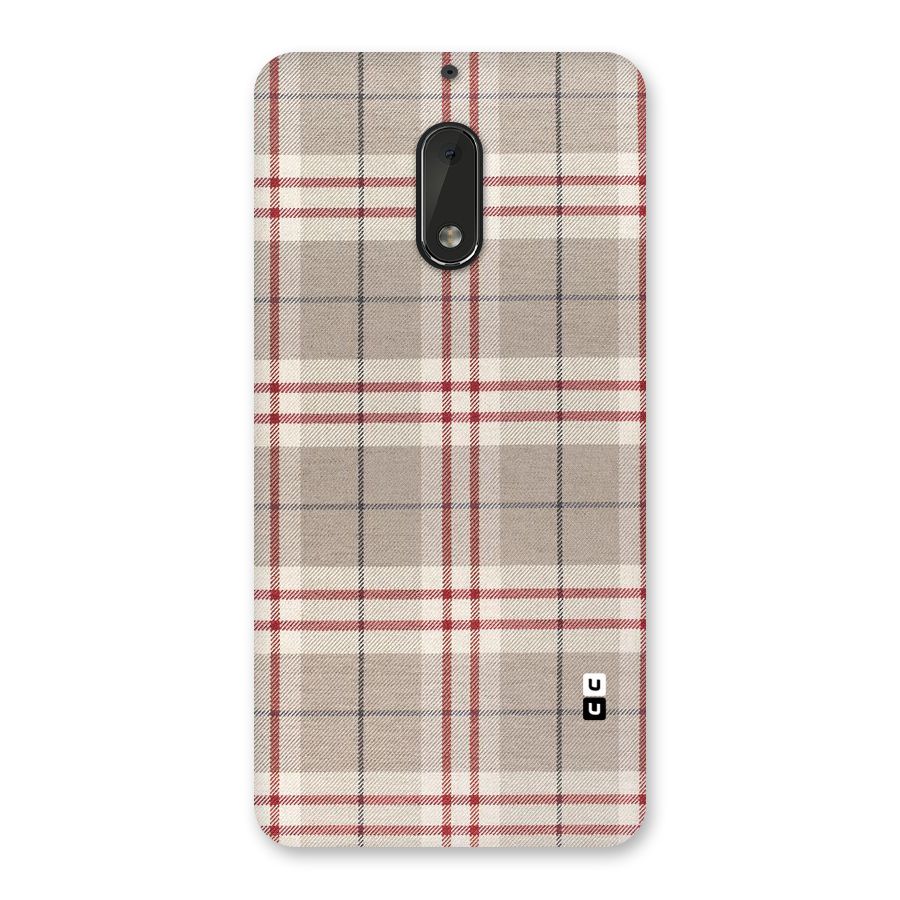 Beige Red Check Back Case for Nokia 6