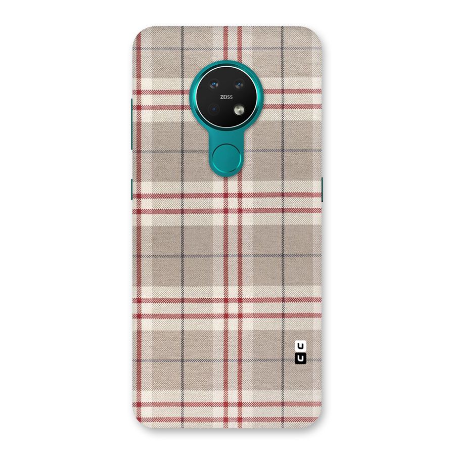 Beige Red Check Back Case for Nokia 7.2