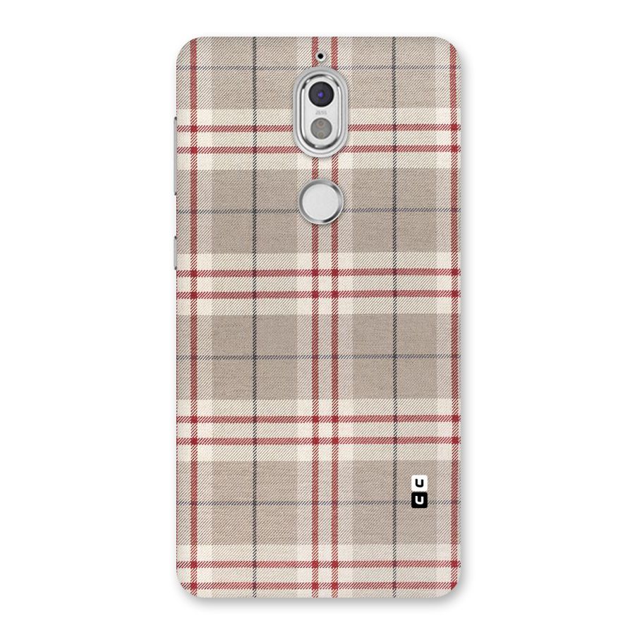 Beige Red Check Back Case for Nokia 7