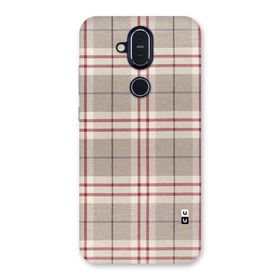 Beige Red Check Back Case for Nokia 8.1