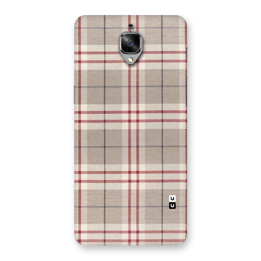 Beige Red Check Back Case for OnePlus 3T
