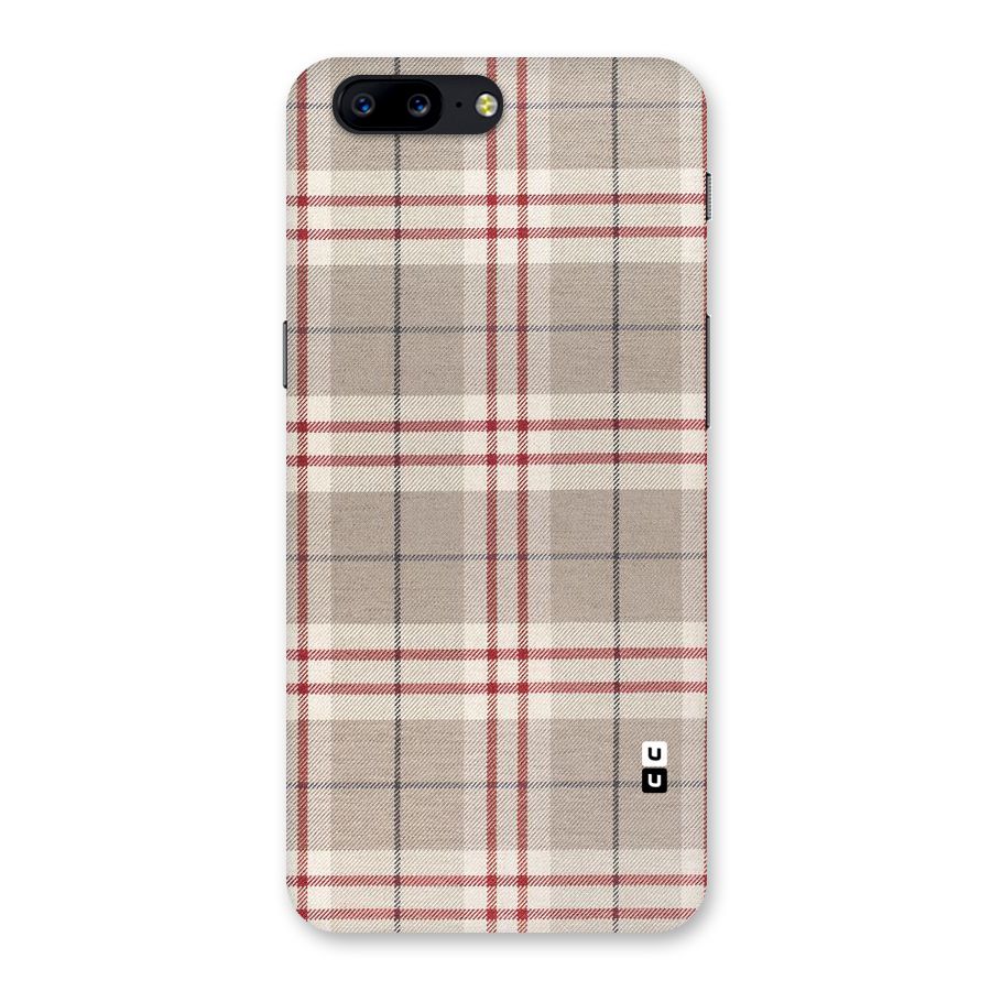 Beige Red Check Back Case for OnePlus 5
