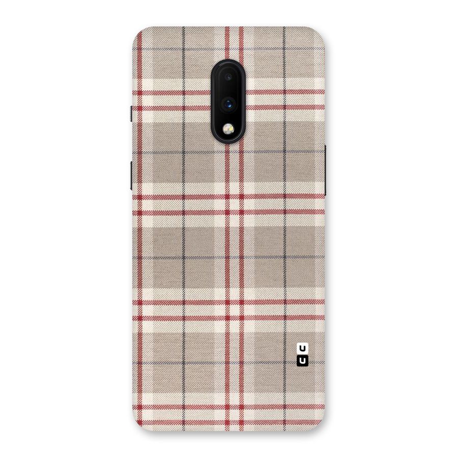 Beige Red Check Back Case for OnePlus 7
