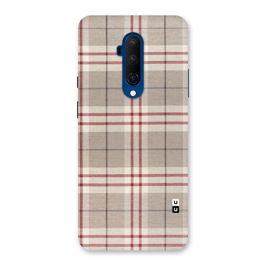Beige Red Check Back Case for OnePlus 7T Pro