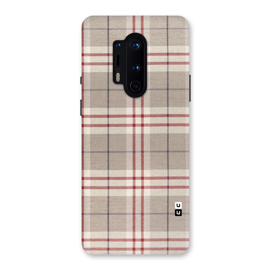 Beige Red Check Back Case for OnePlus 8 Pro