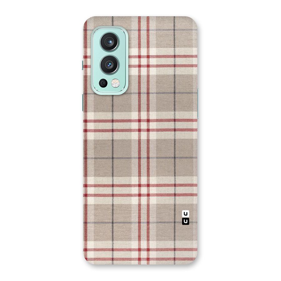 Beige Red Check Back Case for OnePlus Nord 2 5G