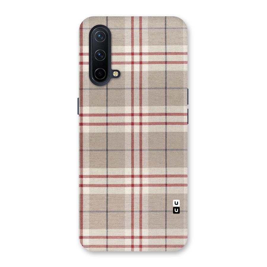 Beige Red Check Back Case for OnePlus Nord CE 5G