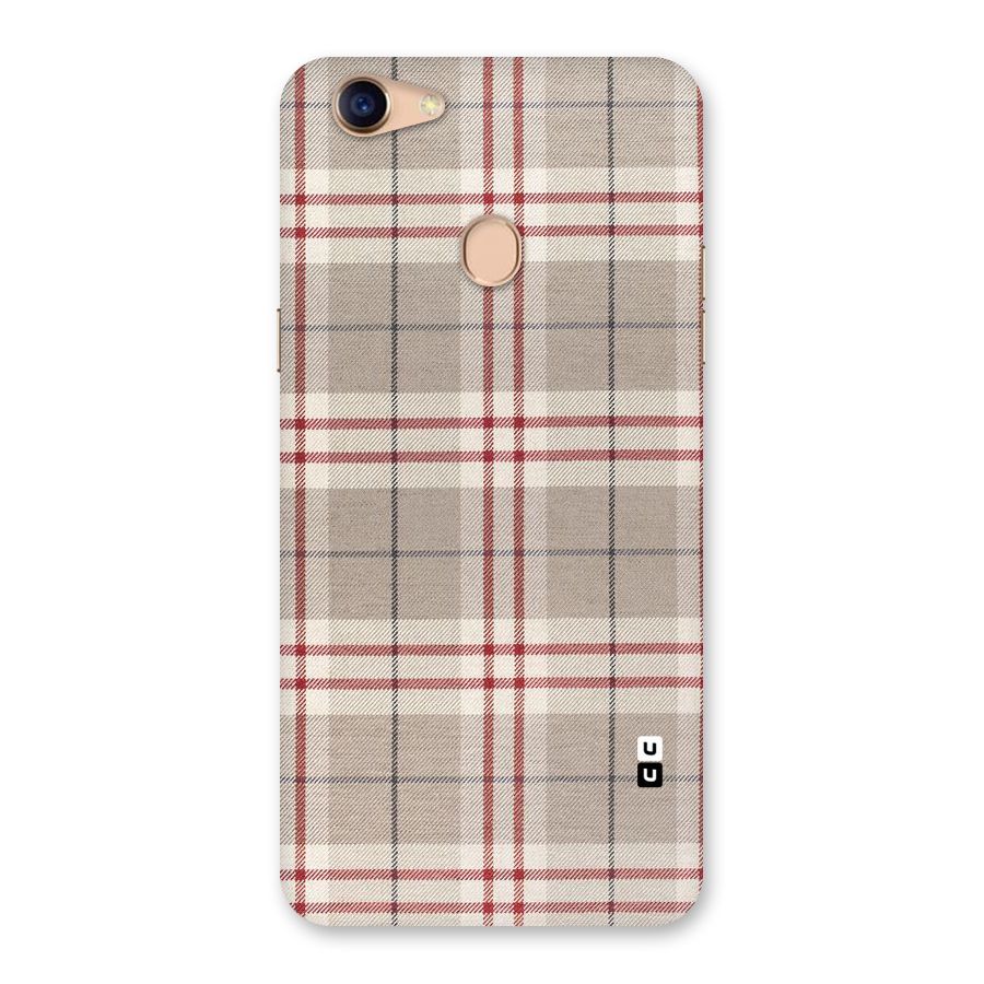 Beige Red Check Back Case for Oppo F5 Youth
