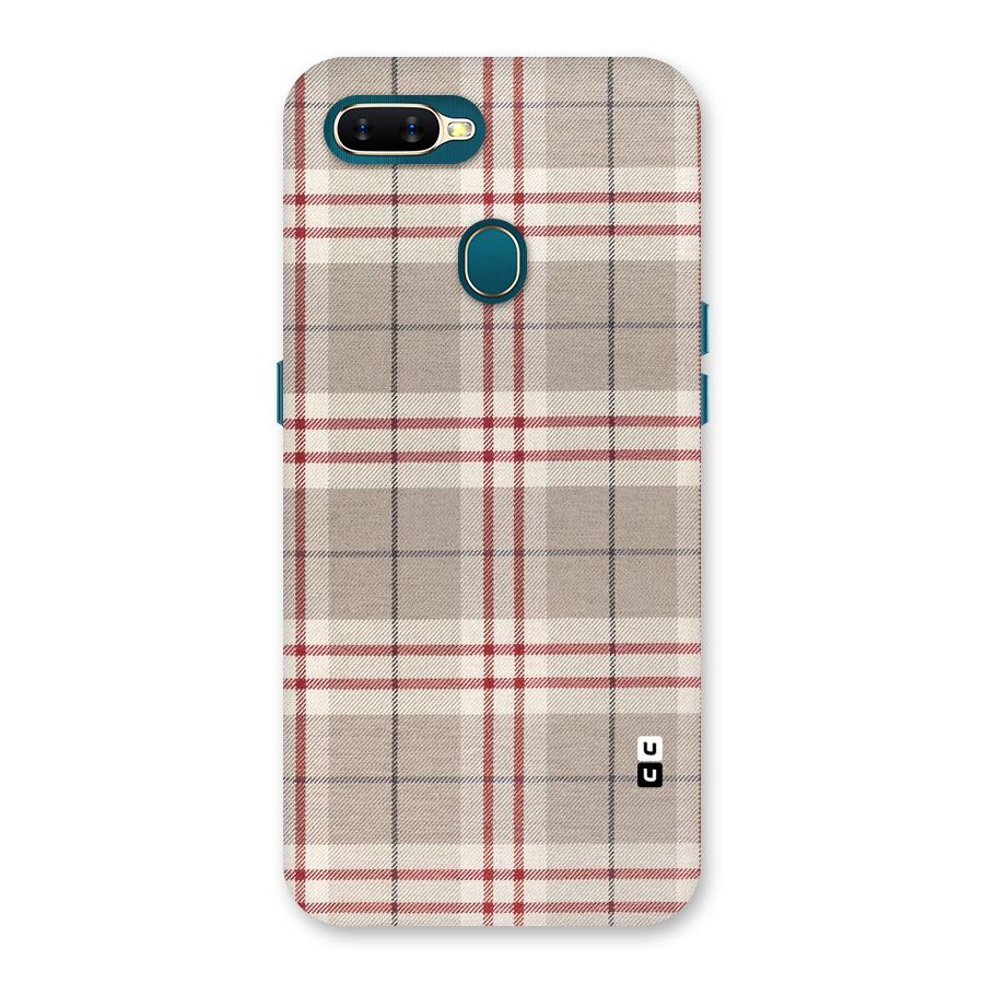 Beige Red Check Back Case for Oppo A11k