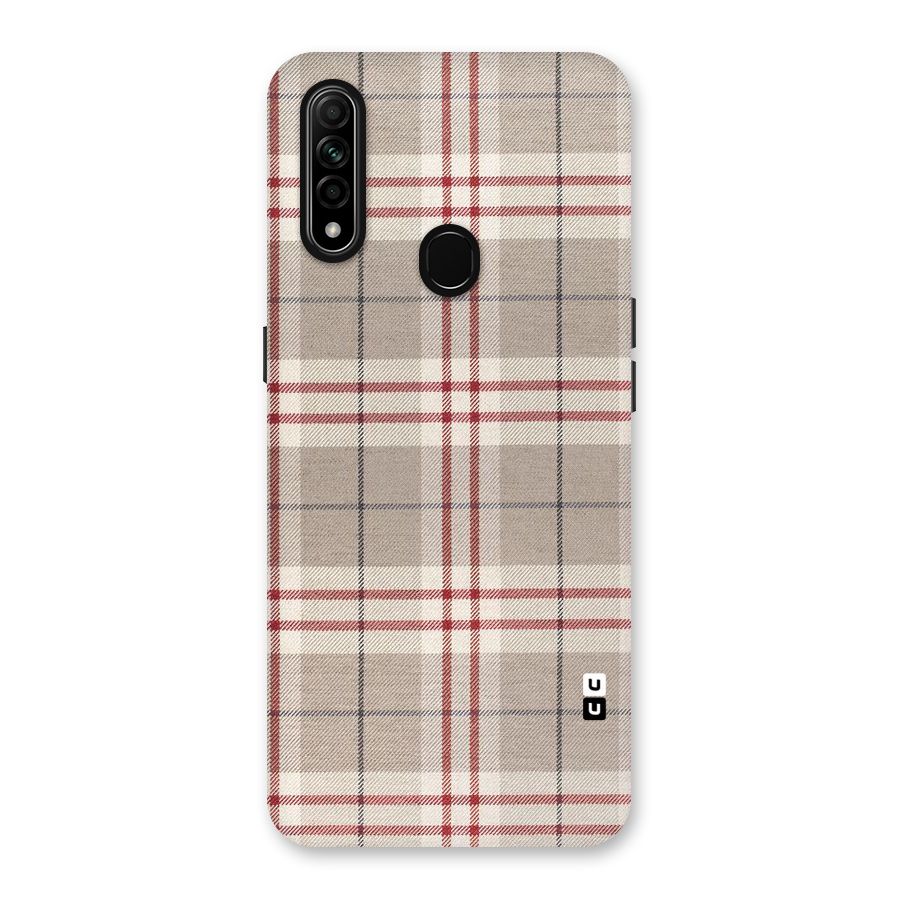 Beige Red Check Back Case for Oppo A31