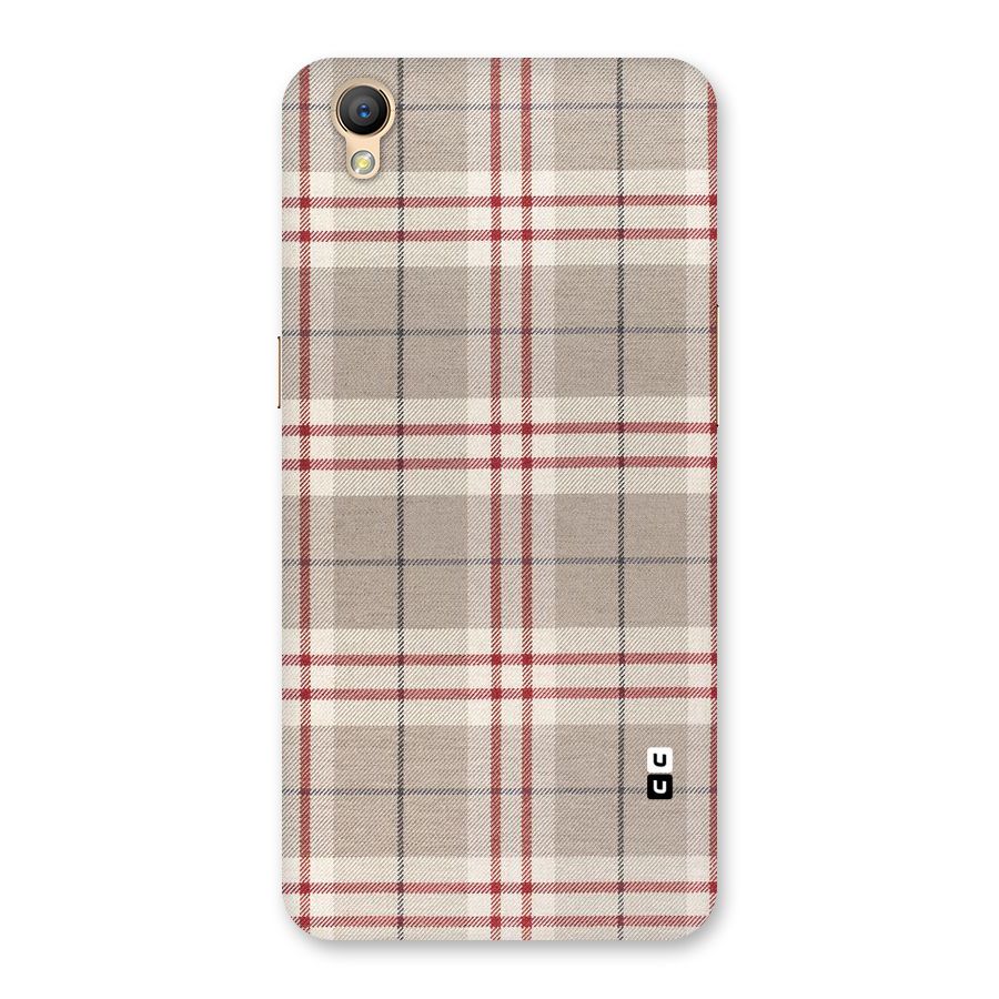 Beige Red Check Back Case for Oppo A37
