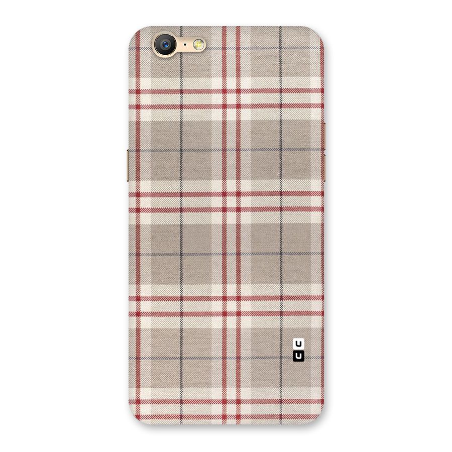 Beige Red Check Back Case for Oppo A39