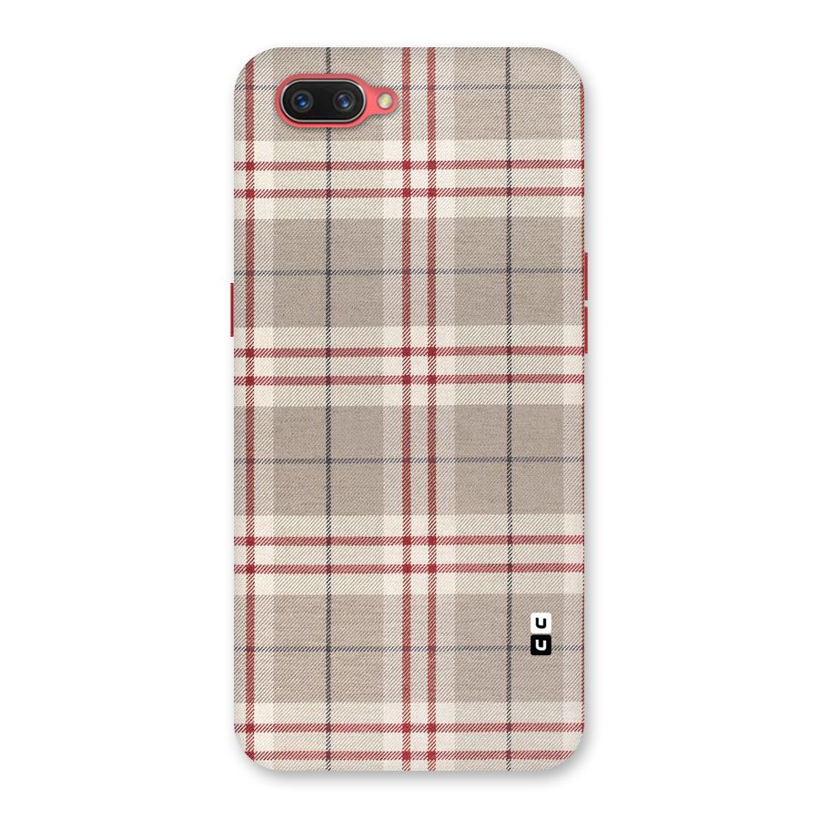 Beige Red Check Back Case for Oppo A3s