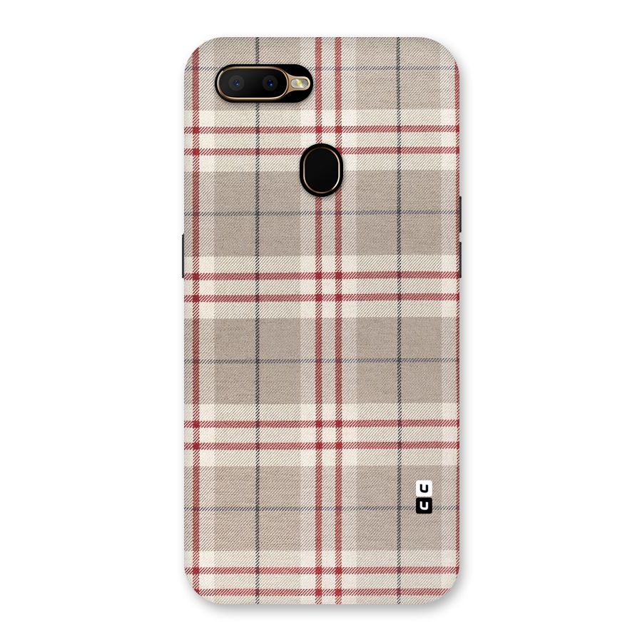 Beige Red Check Back Case for Oppo A5s