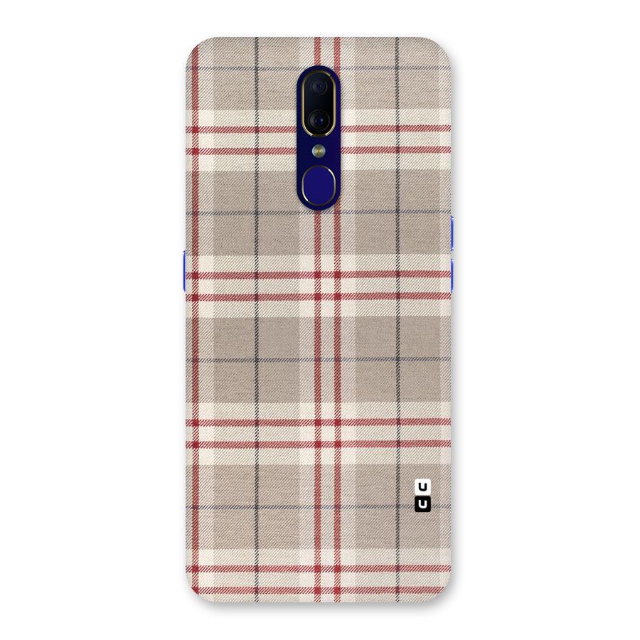 Beige Red Check Back Case for Oppo F11