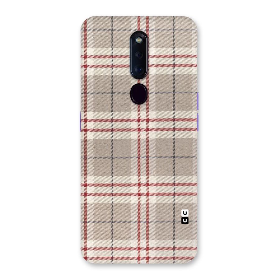 Beige Red Check Back Case for Oppo F11 Pro