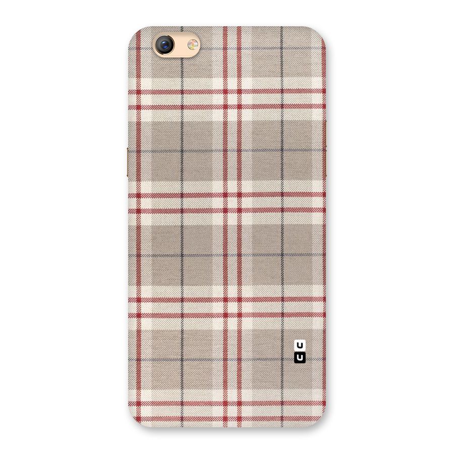 Beige Red Check Back Case for Oppo F3 Plus