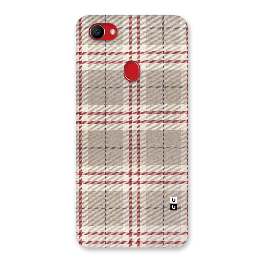 Beige Red Check Back Case for Oppo F7