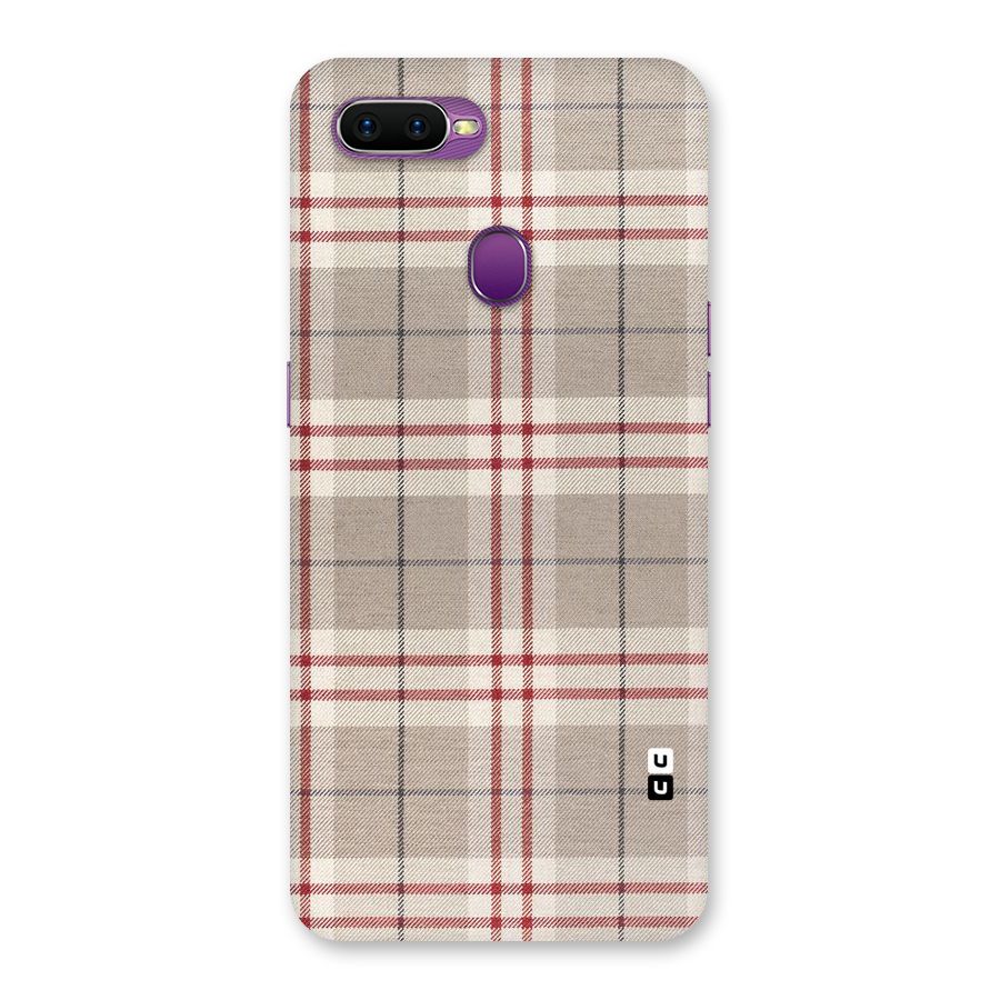 Beige Red Check Back Case for Oppo F9