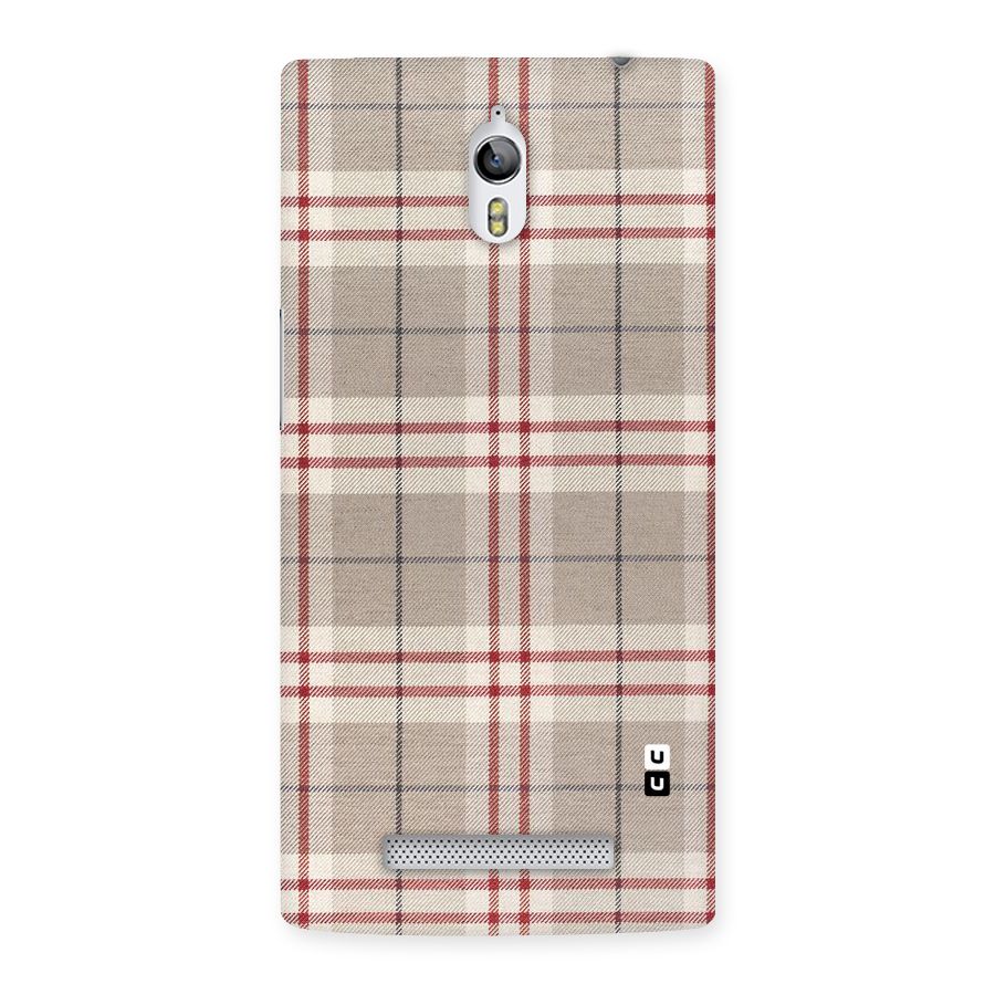 Beige Red Check Back Case for Oppo Find 7