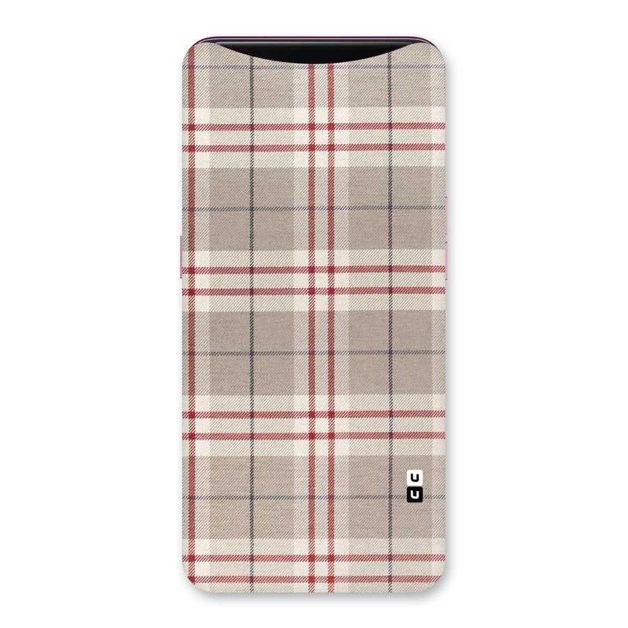 Beige Red Check Back Case for Oppo Find X