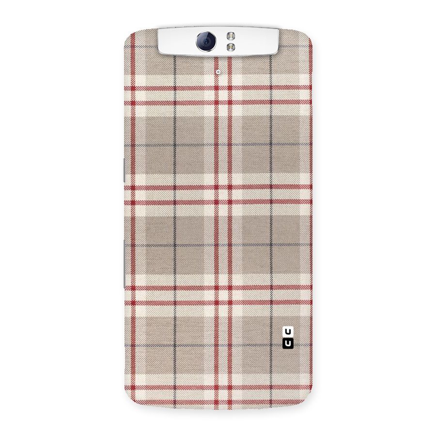 Beige Red Check Back Case for Oppo N1