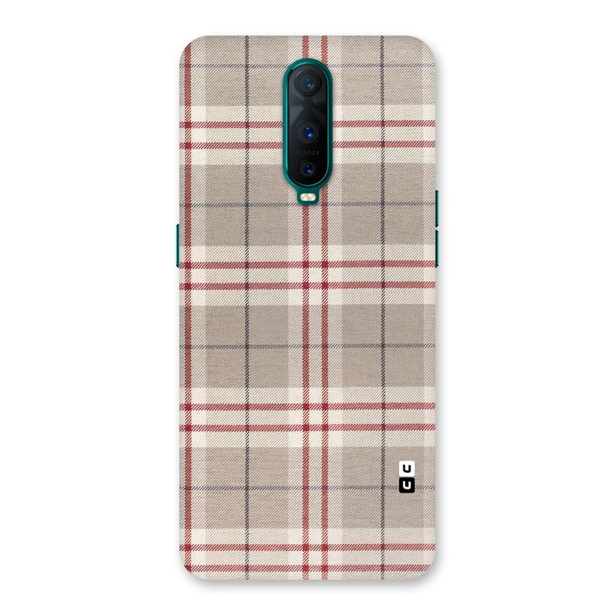 Beige Red Check Back Case for Oppo R17 Pro