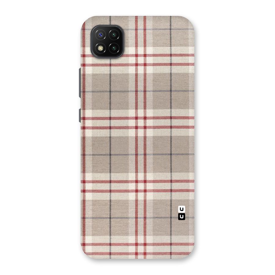 Beige Red Check Back Case for Poco C3