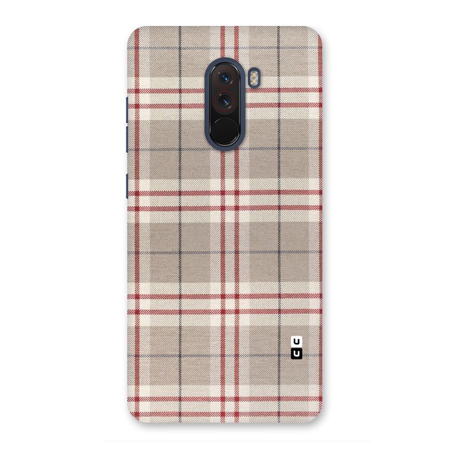 Beige Red Check Back Case for Poco F1