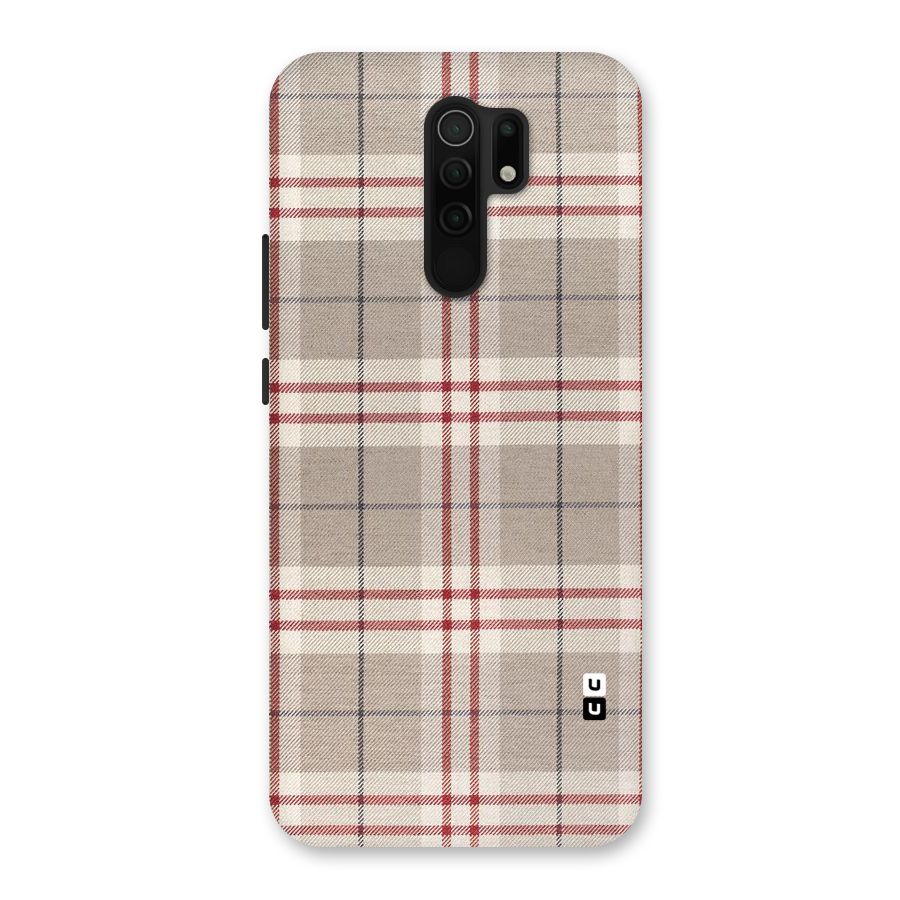 Beige Red Check Back Case for Poco M2
