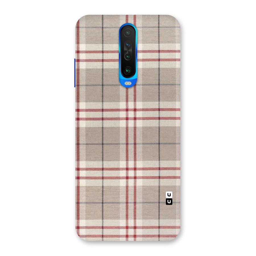 Beige Red Check Back Case for Poco X2