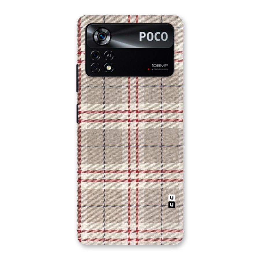 Beige Red Check Back Case for Poco X4 Pro 5G