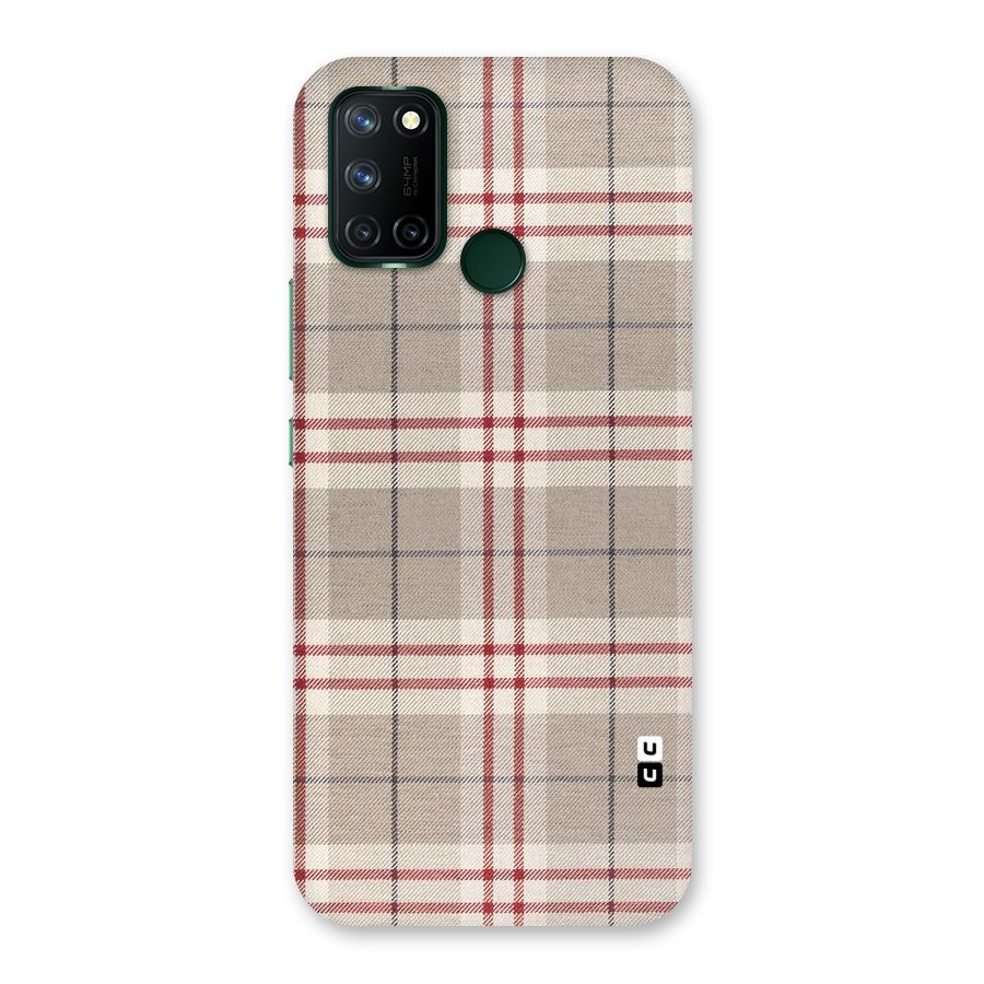 Beige Red Check Back Case for Realme 7i