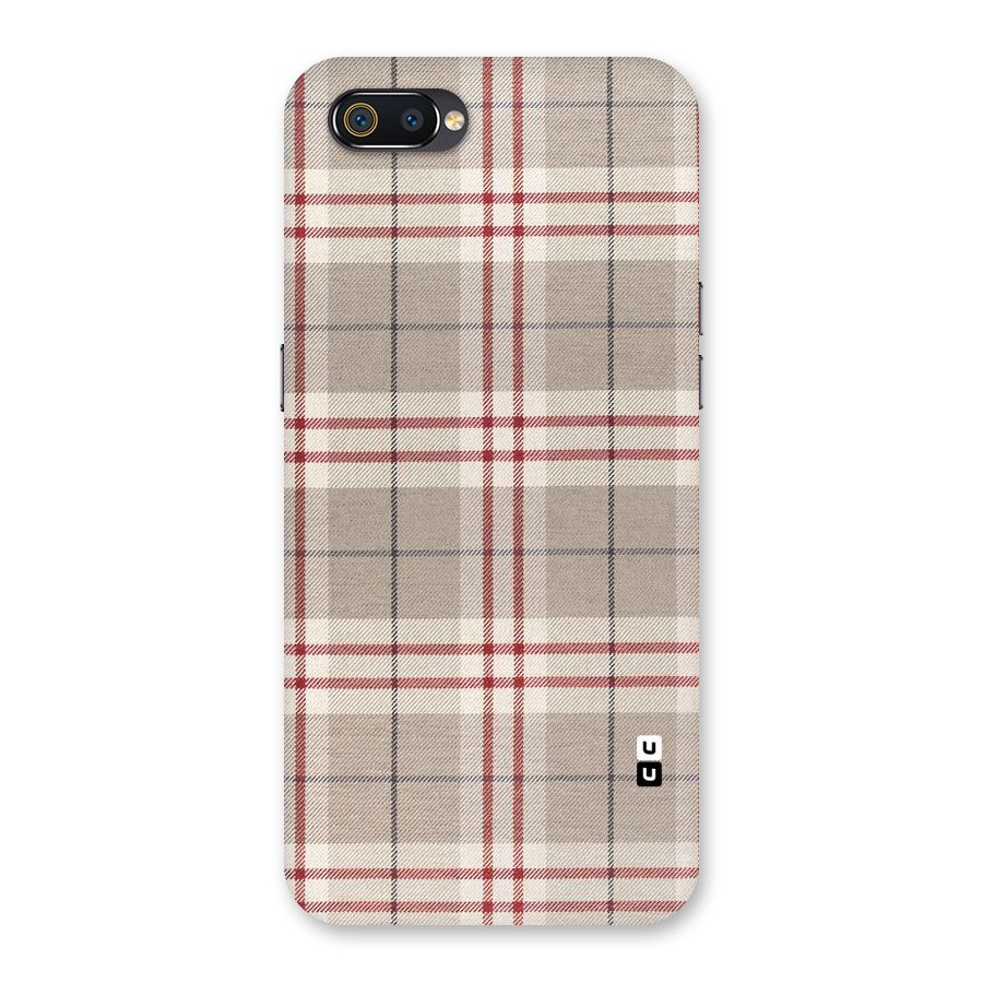 Beige Red Check Back Case for Realme C2
