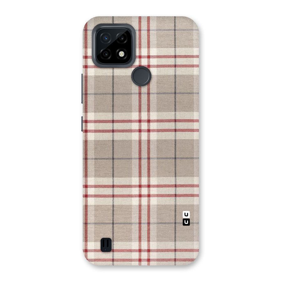 Beige Red Check Back Case for Realme C21