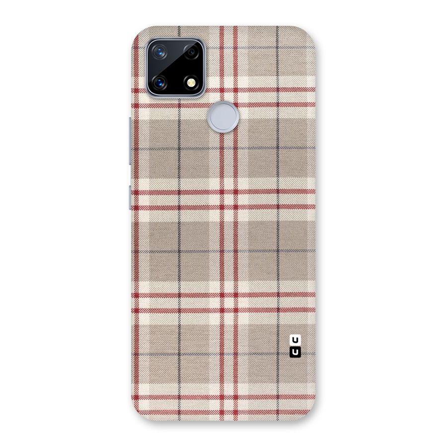 Beige Red Check Back Case for Realme Narzo 20