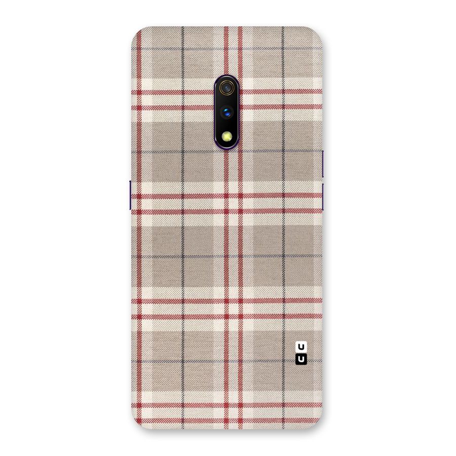 Beige Red Check Back Case for Realme X