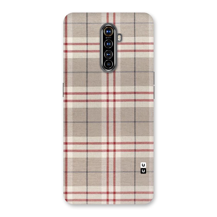 Beige Red Check Back Case for Realme X2 Pro