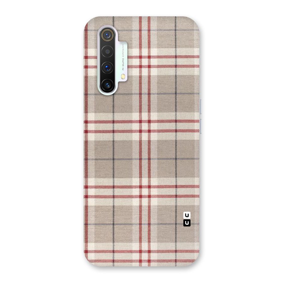 Beige Red Check Back Case for Realme X3 SuperZoom