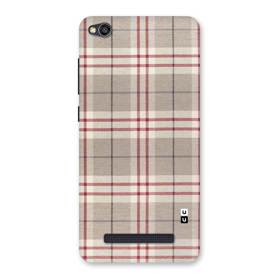 Beige Red Check Back Case for Redmi 4A