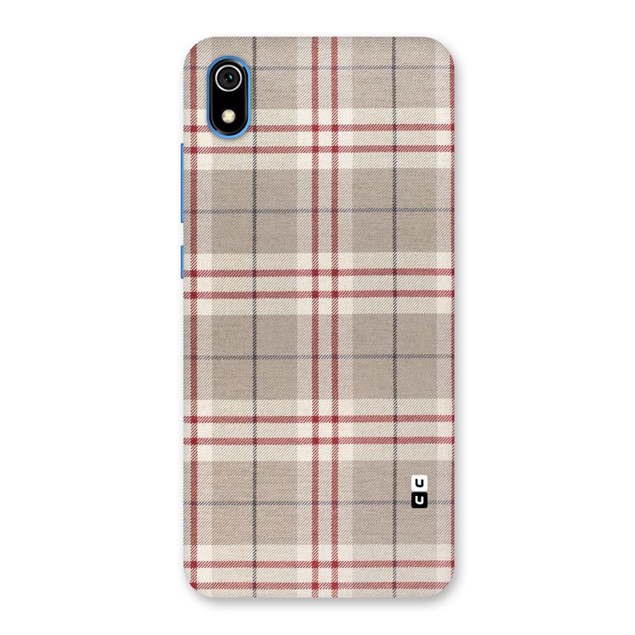 Beige Red Check Back Case for Redmi 7A