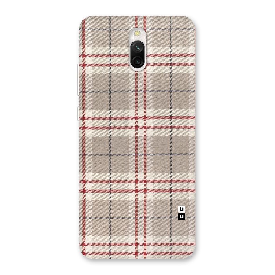 Beige Red Check Back Case for Redmi 8A Dual