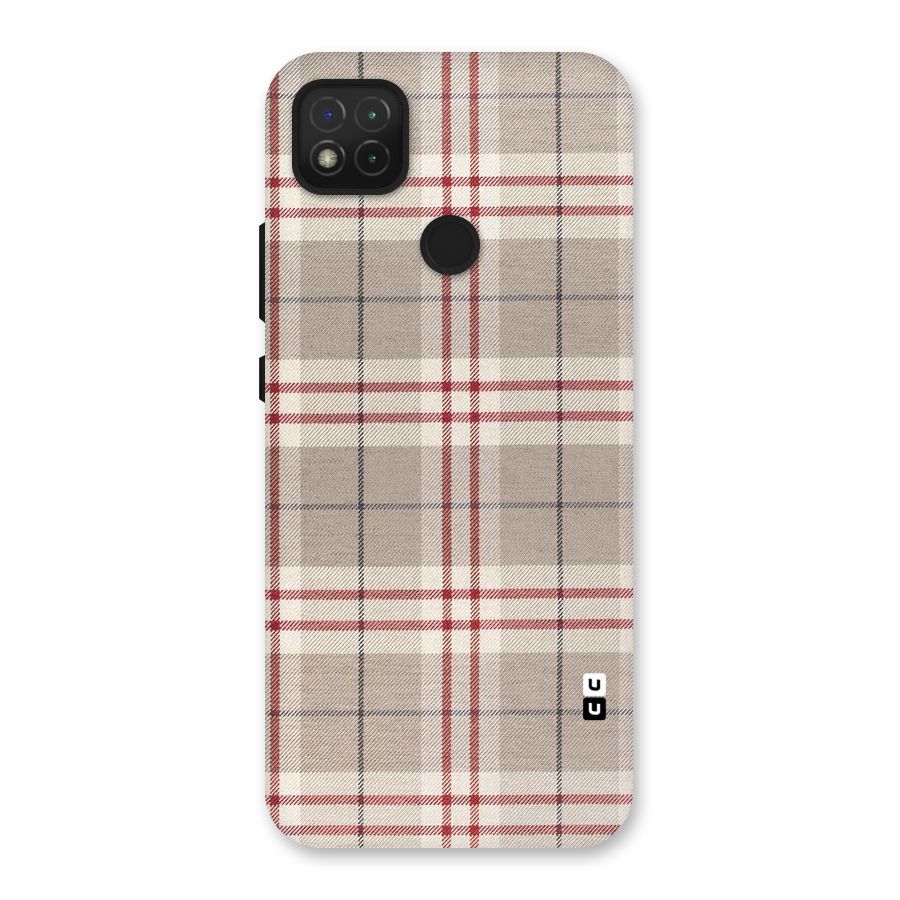 Beige Red Check Back Case for Redmi 9