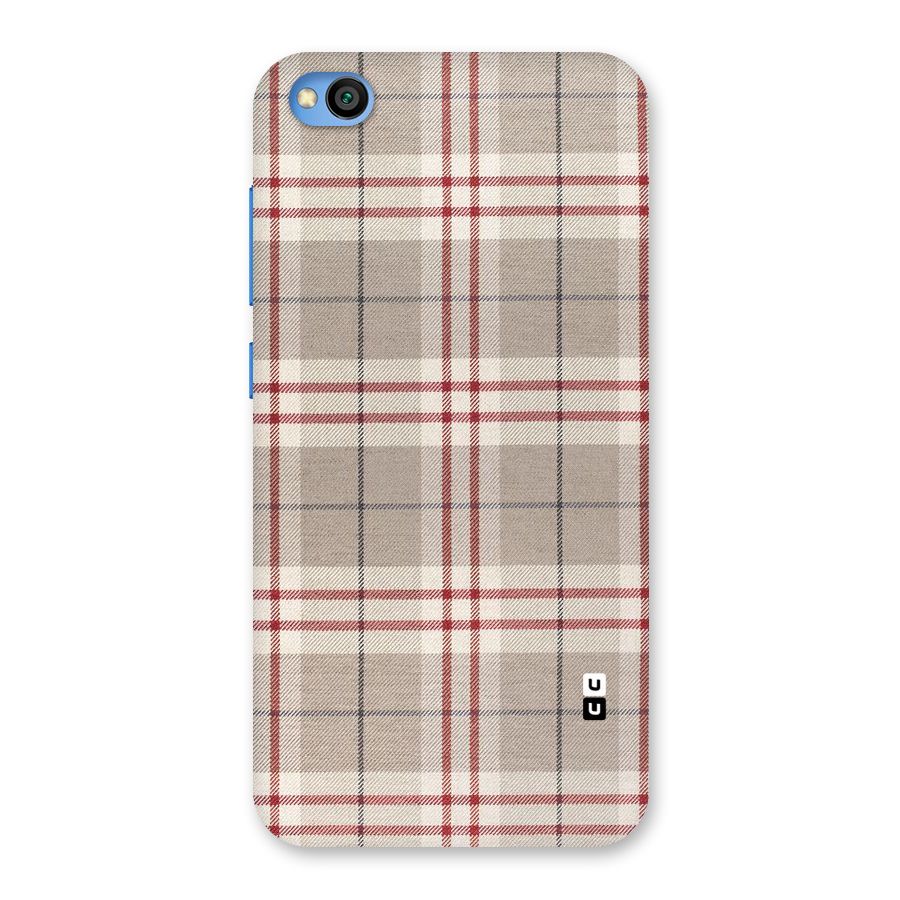 Beige Red Check Back Case for Redmi Go