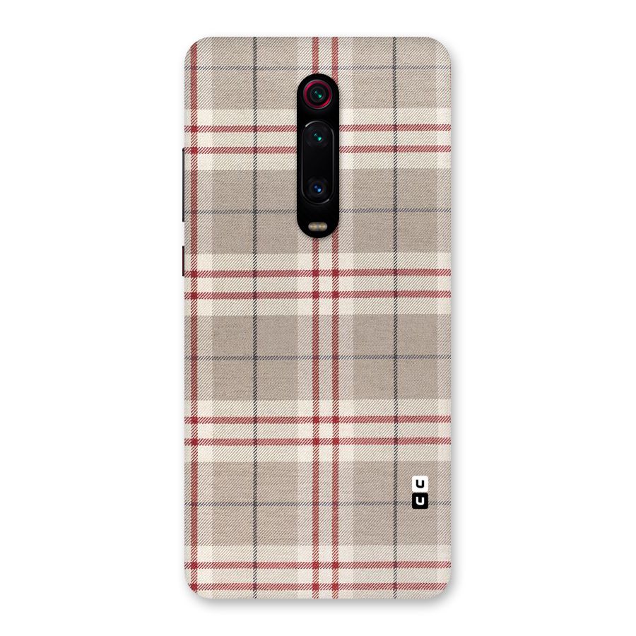 Beige Red Check Back Case for Redmi K20