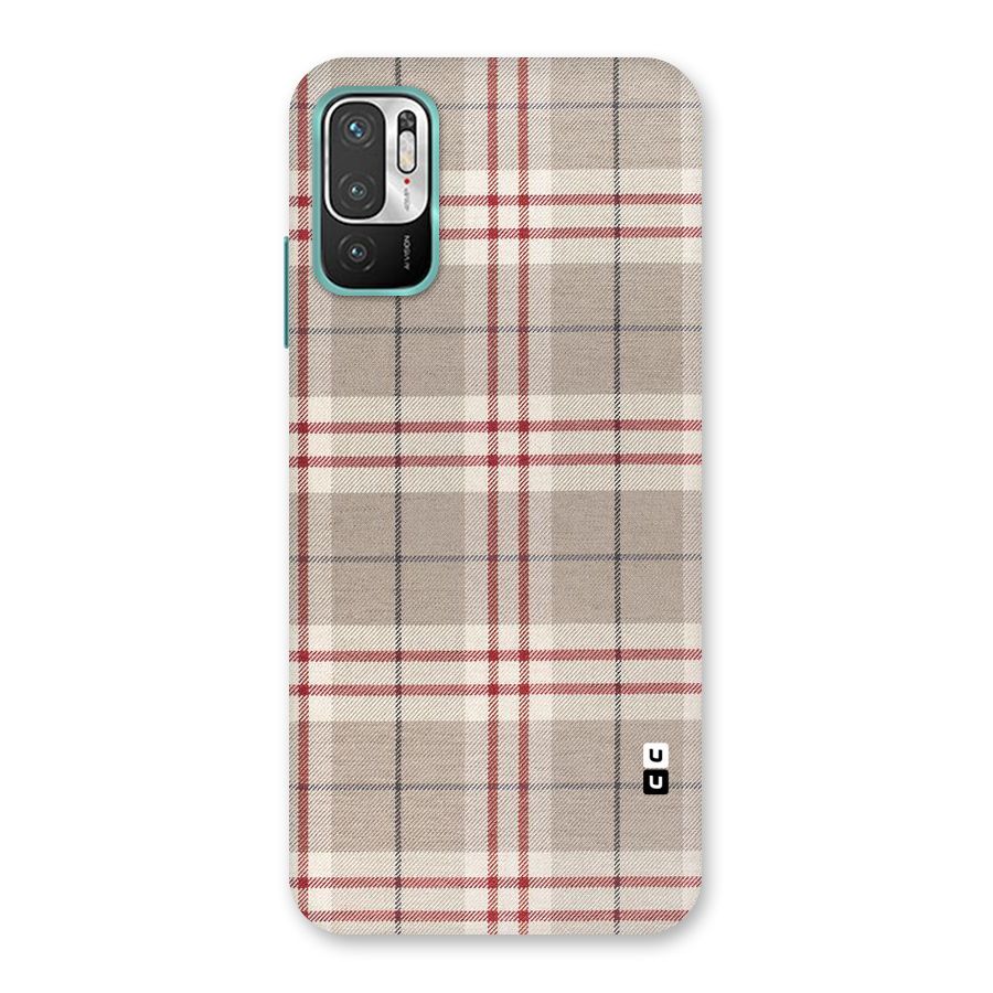 Beige Red Check Back Case for Redmi Note 10T 5G